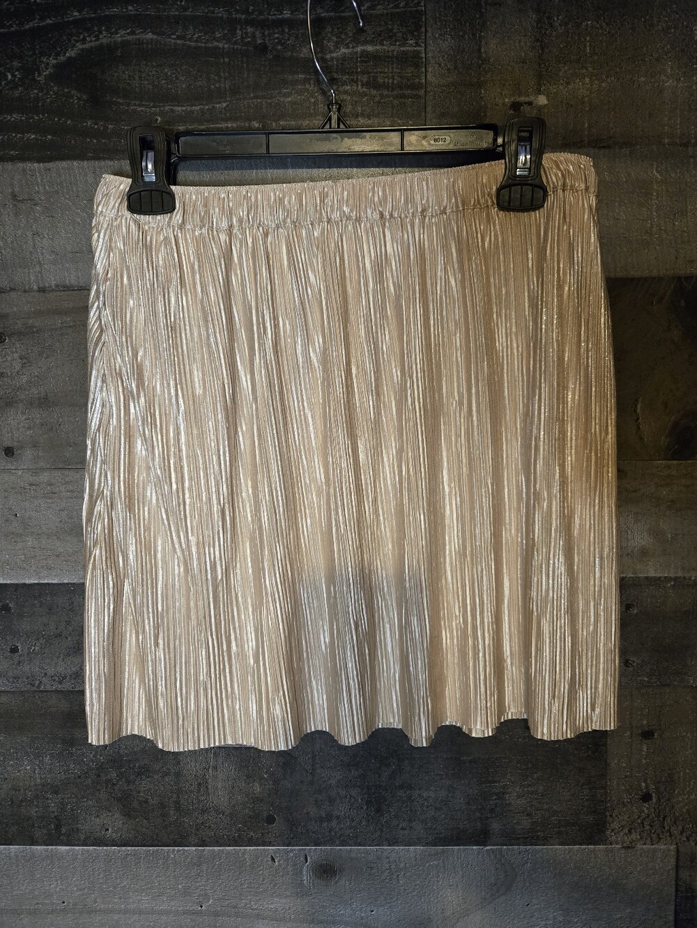 BCBGeneration Metallic Gold Pleated mini skirt